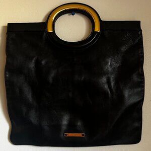 Michael Kors Black Leather Fold-over Clutch